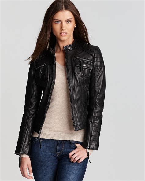 ichael michael kors zip front leather jacket|Michael michael kors missy zip front jacket .